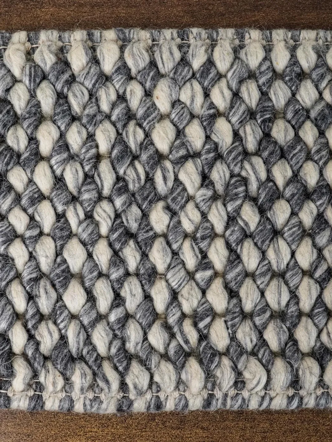 Multi Grey Mix Handwoven Cashew Weave Chunky Loop Wool Rug, Custom Made ...