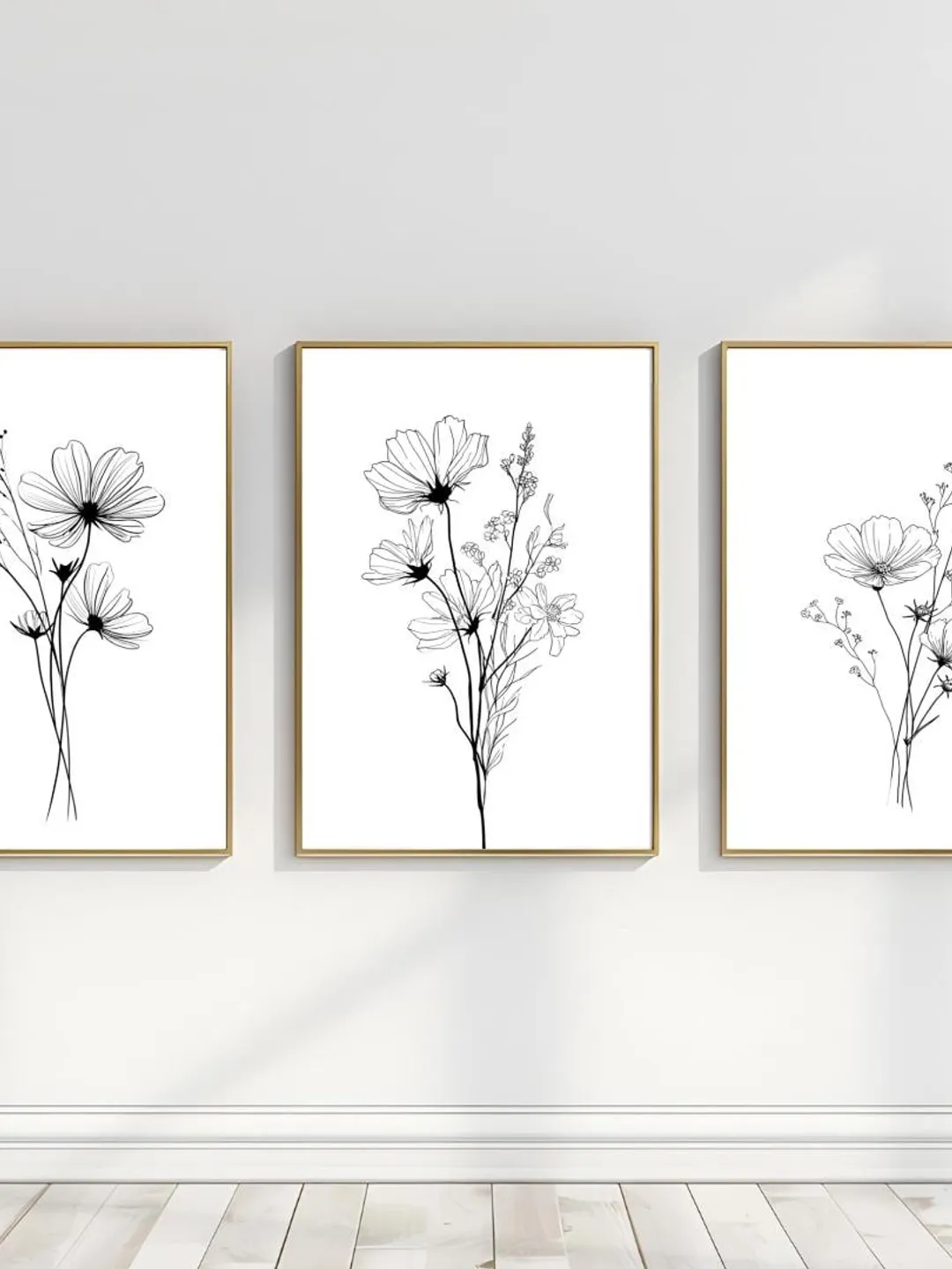 Minimalist Botanical Wall Art Set of 3 | Be Gentle With Yourself Quote ...