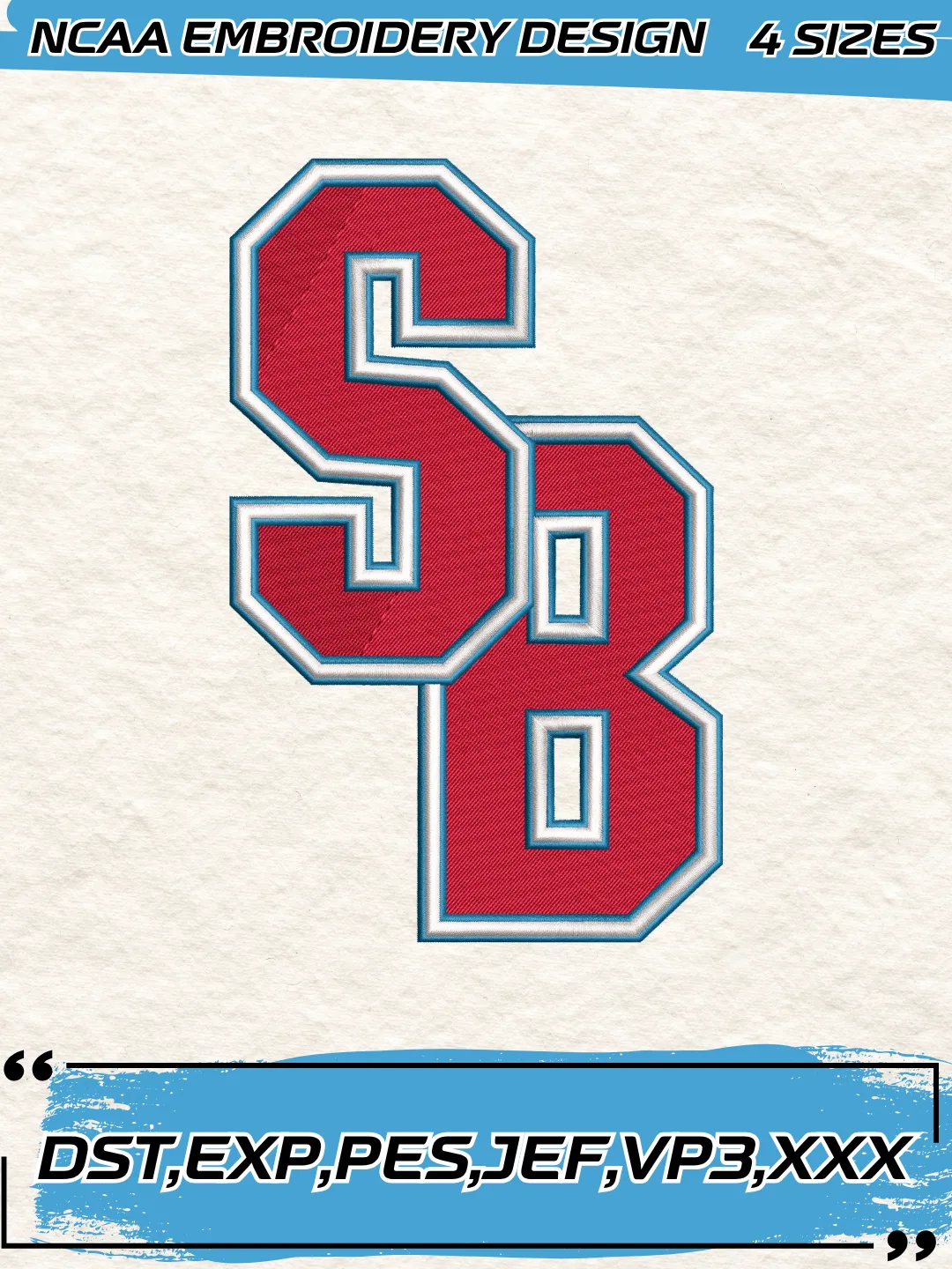Stony Brook Seawolves Logos Embroidery Design,NCAA Logo Embroidery Design,Machine Embroidery Design File,4 Sizes, Digital Download