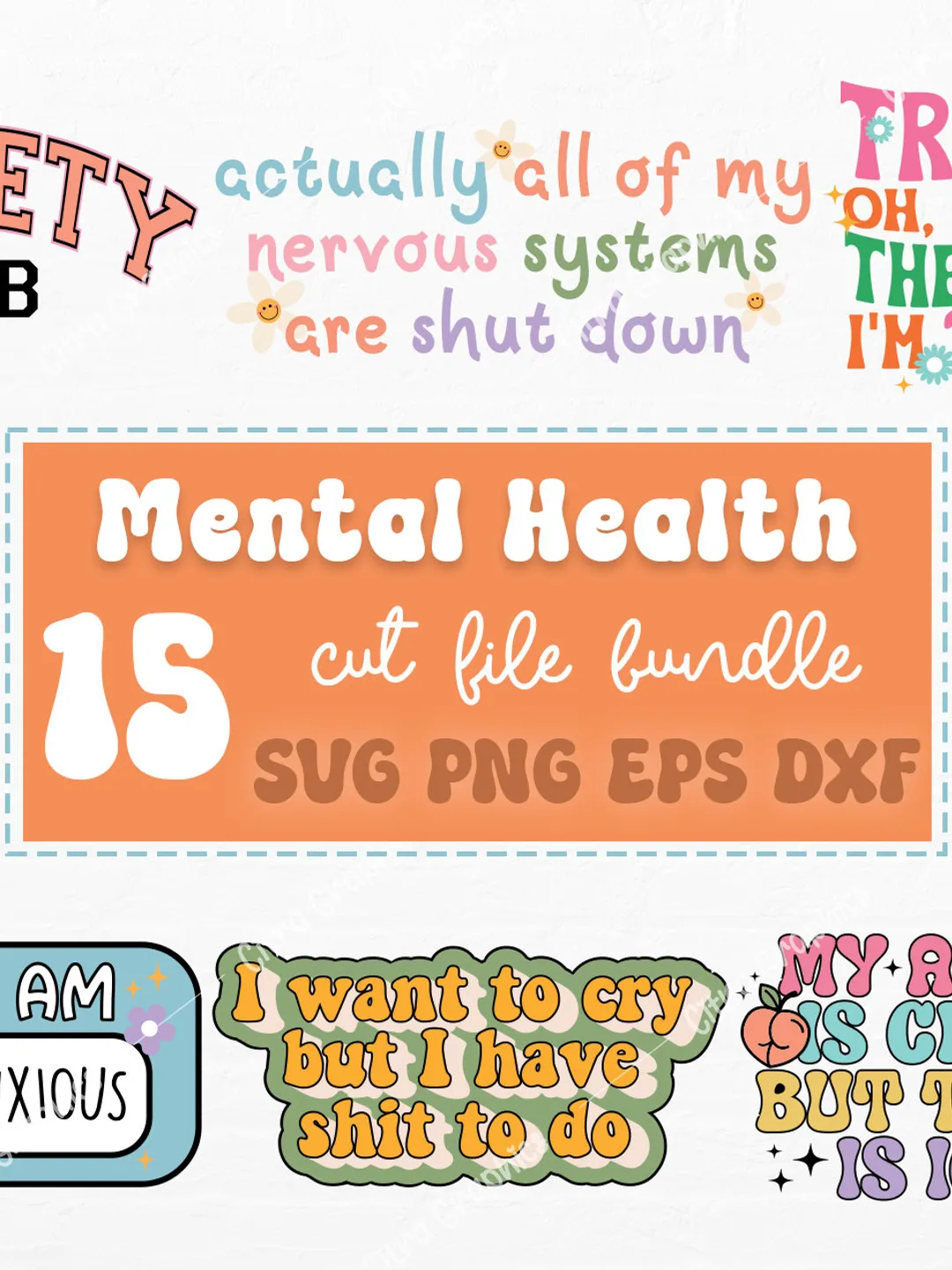 Mental Health SVG Bundle, Inspirational svg, Positive SVG, Motivational ...
