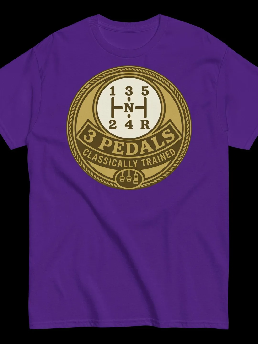 Manual Transmission Shirt, 3 Pedals Classically Trained Tee, Vintage Gear Shifter Graphic, Retro Car Enthusiast Top, Stick Shift Apparel