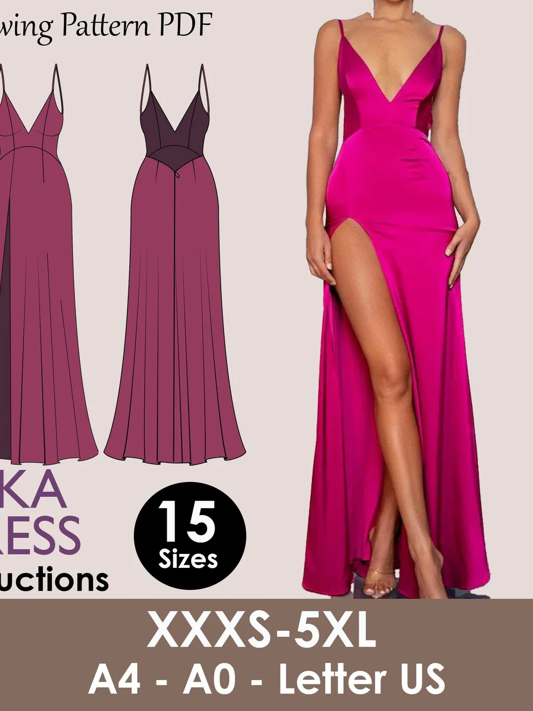 strapless open back dress Clarette Basque Waist Open Back Maxi Dress Spotted Chocolate