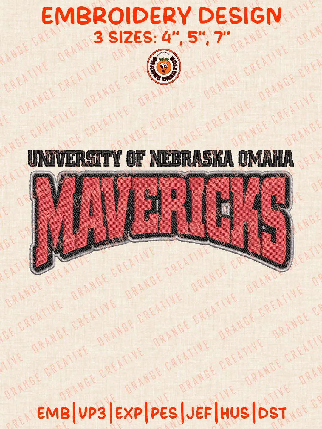 NCAA Omaha Uni.versity Mavericks Embroidery Design, NCAA Omaha Mavericks Logo Embroidery Design, Machine Embroidery Design File, 4 Sizes, Digital Download
