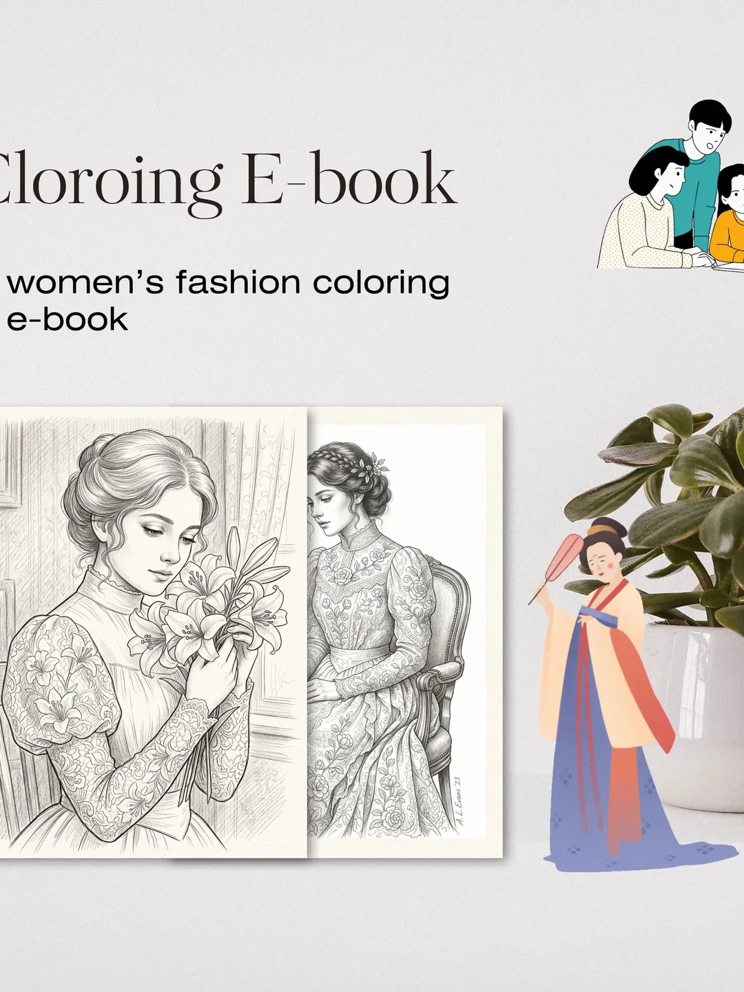 Enchanted Fairy Tale Ball Gowns Coloring Book Prompt Pack