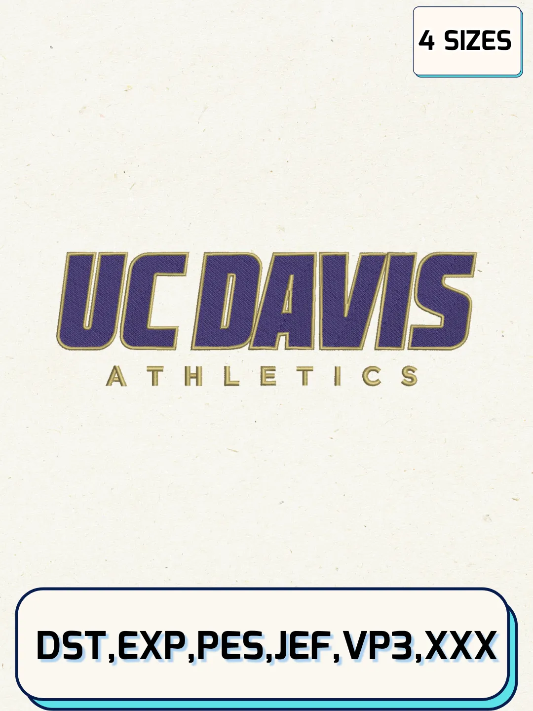 California Davis Aggies Embroidery Design Files, NCAA Logos Embroidery Designs, Machine Embroidery Files, 4 Sizes