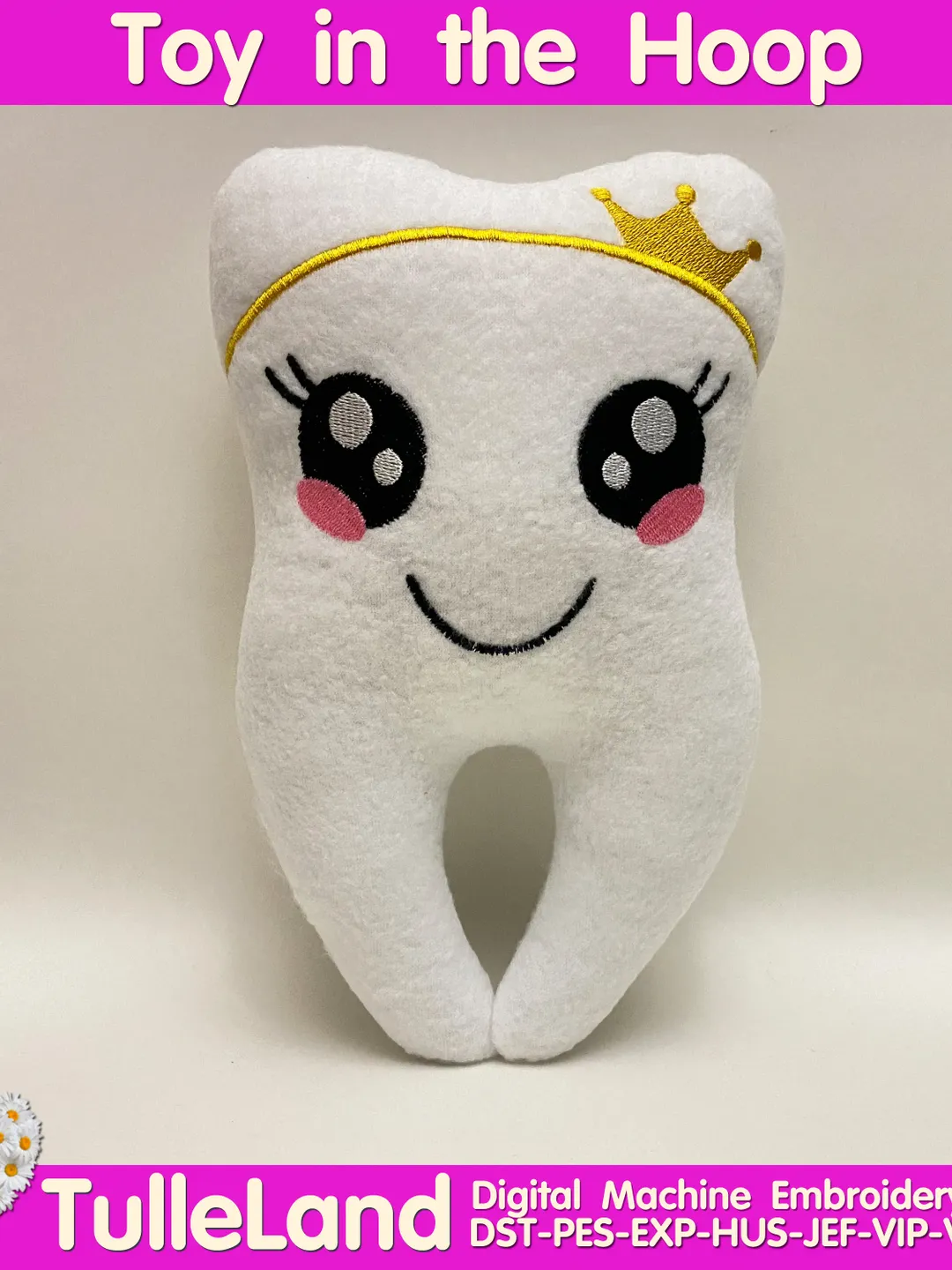 ITH Tooth toy For Boys and Girls In The Hoop Tooth Fairy Stuffed in the Hoop ITH Pattern Machine embroidery design