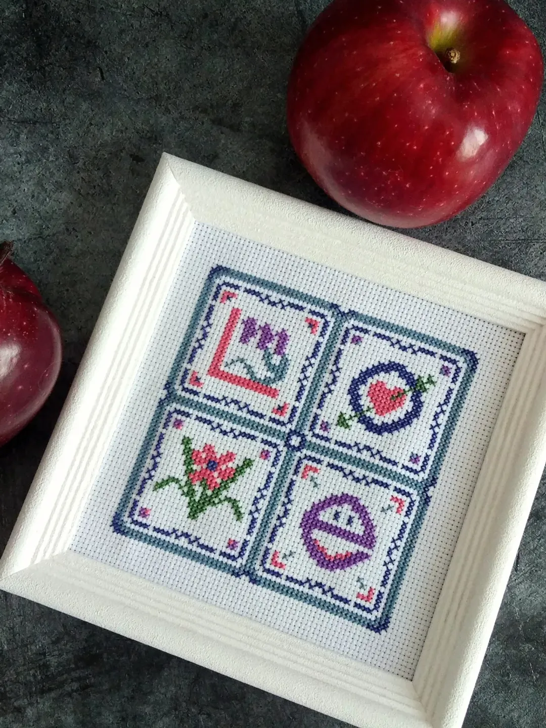 Cross stitch pattern My love, simple cross stitch chart PDF, easy design for beginners