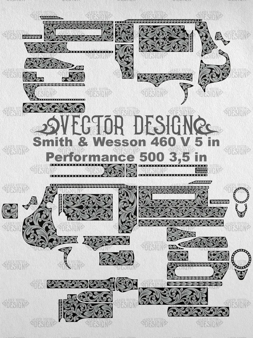 VECTOR DESIGN Smith & Wesson 460 V 5 in, Performance 500 3,5 in Scrollwork