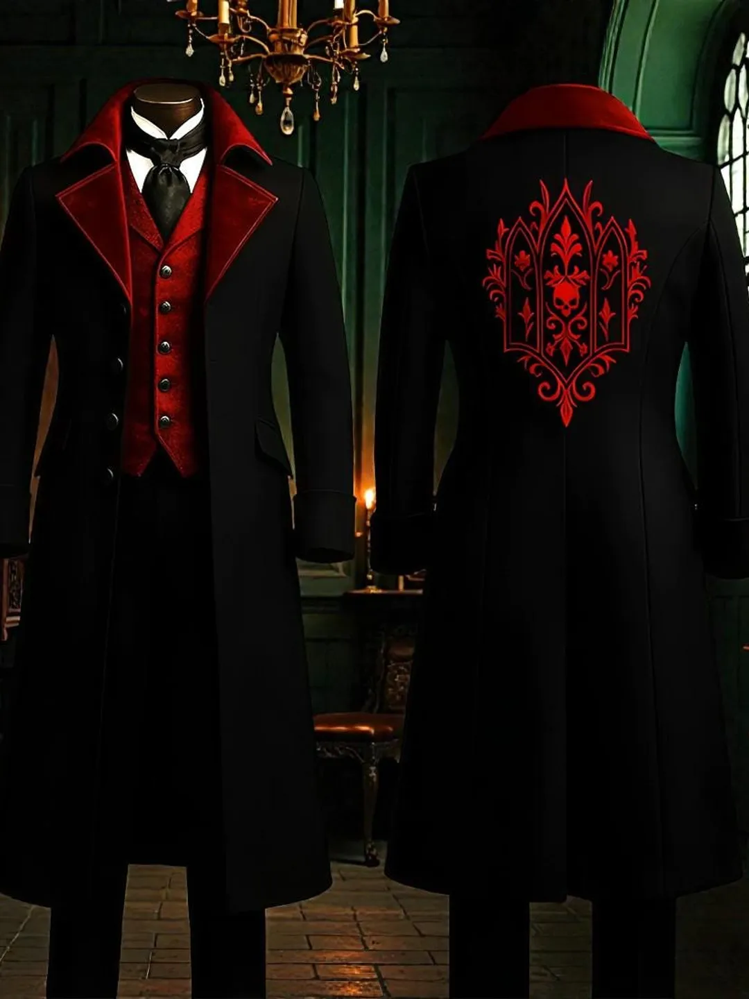 Vampire Formal Men’s Goth Vampire Jacket | Formal Halloween Costume | Victorian ...