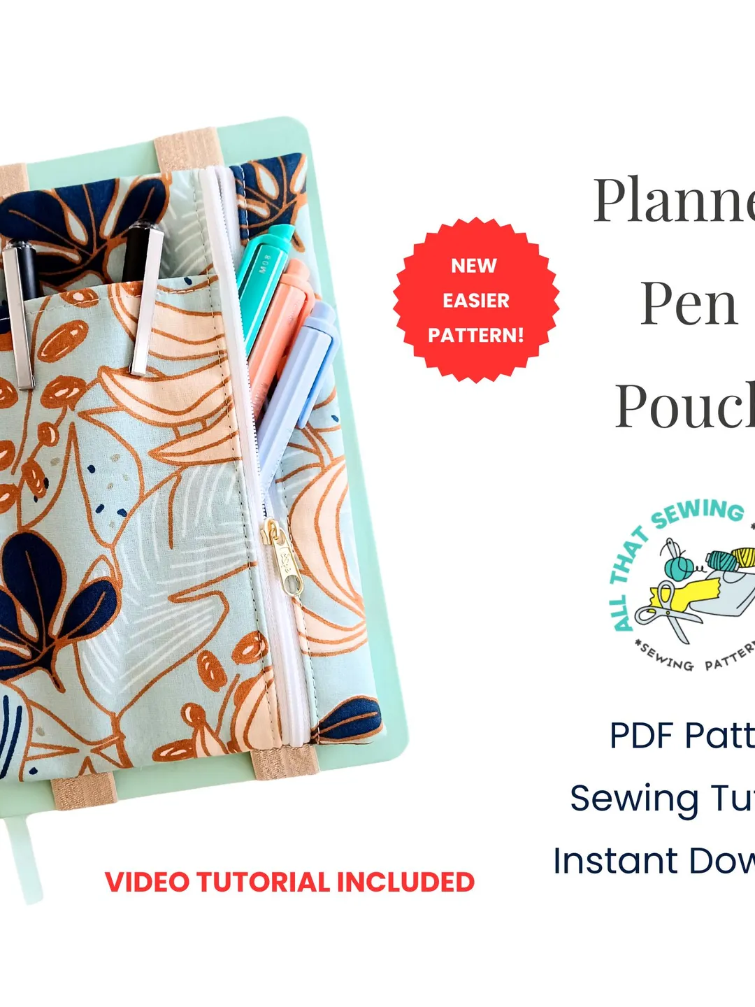 Stationery Organizer Pen Pouch for Notebooks Pattern, Video Tutorial ...