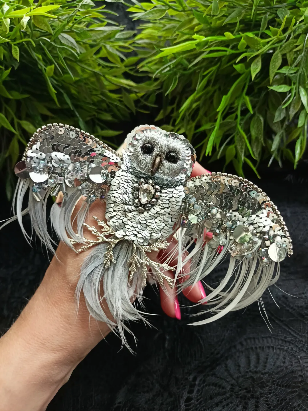 Handmade Owl Bead Pin Brooch as a gift for a friend