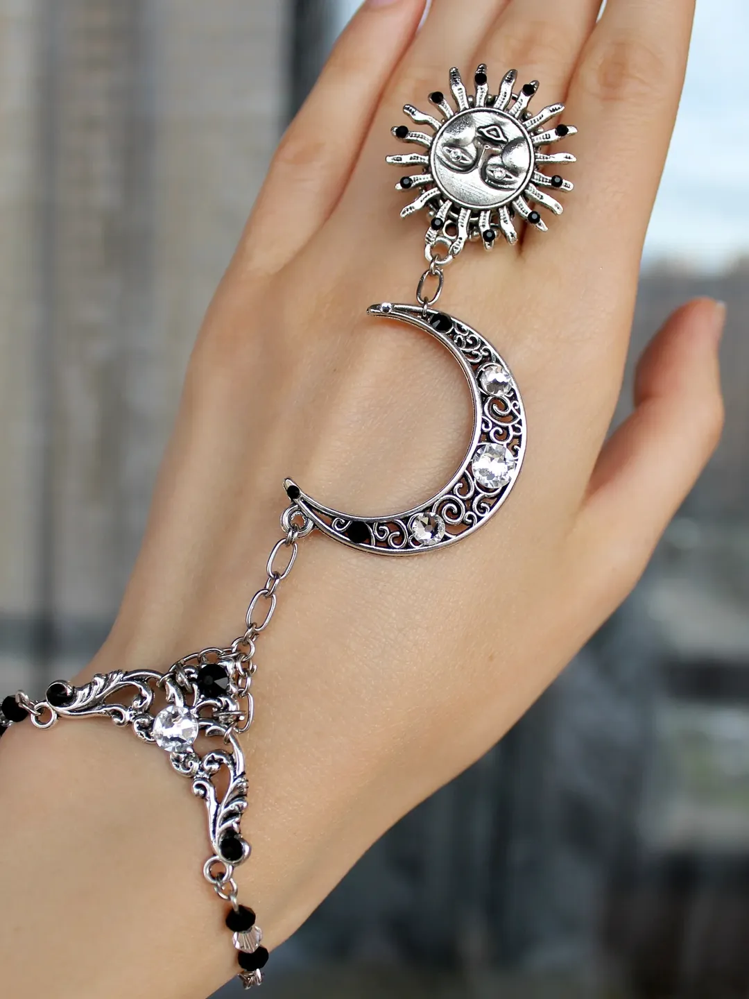 Victorian Swarovski Sun and Moon Slave Bracelet $59.00 | Buy