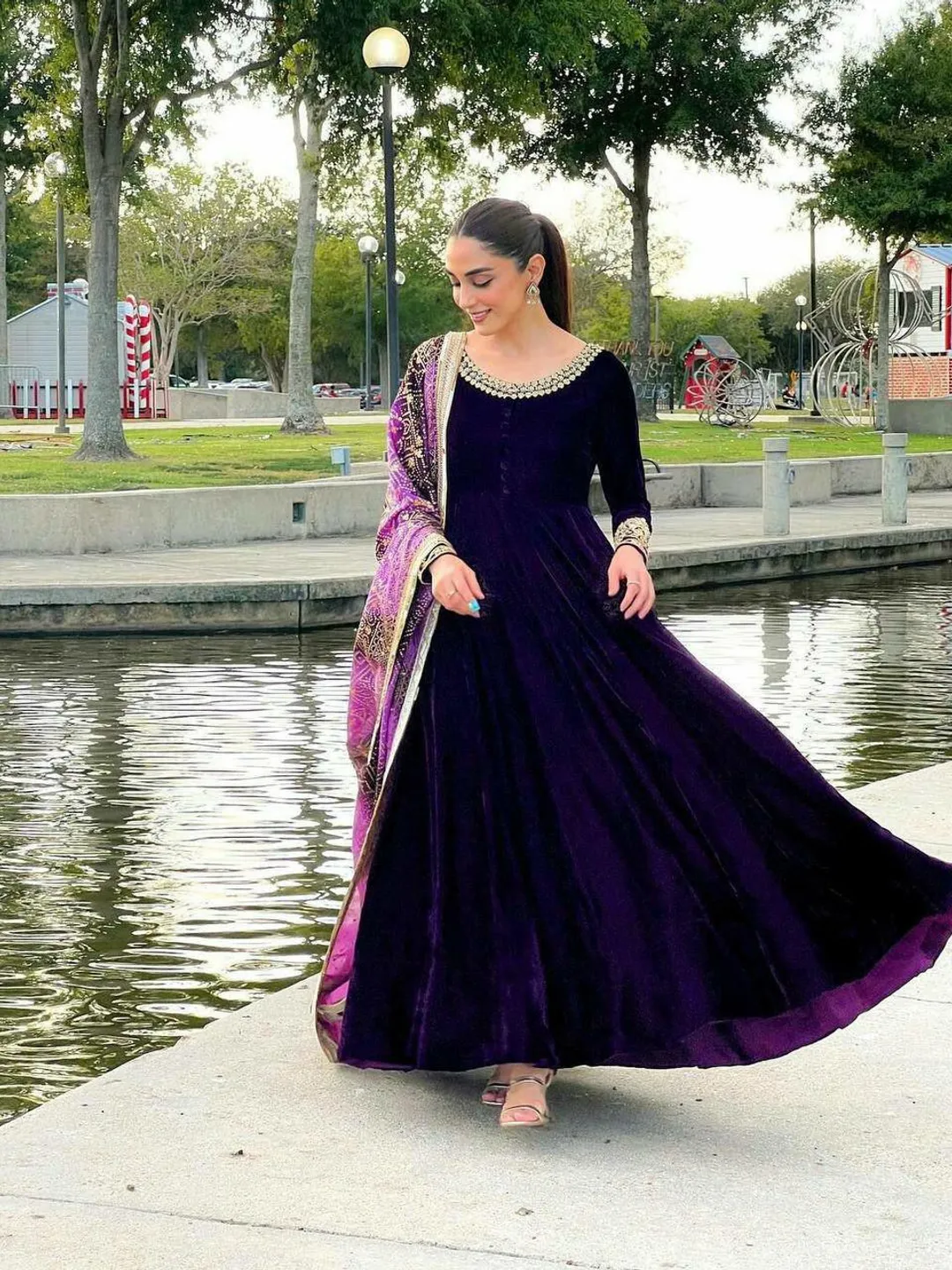 velvet dress indian party wear Indian Velvet Suits
