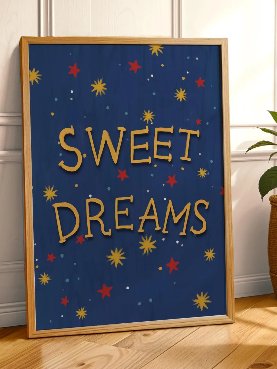 Trendy Boys room Print, Retro Children Wall Art, Sweet dreams print, Modern wall art, boy room decor, navy boy room print