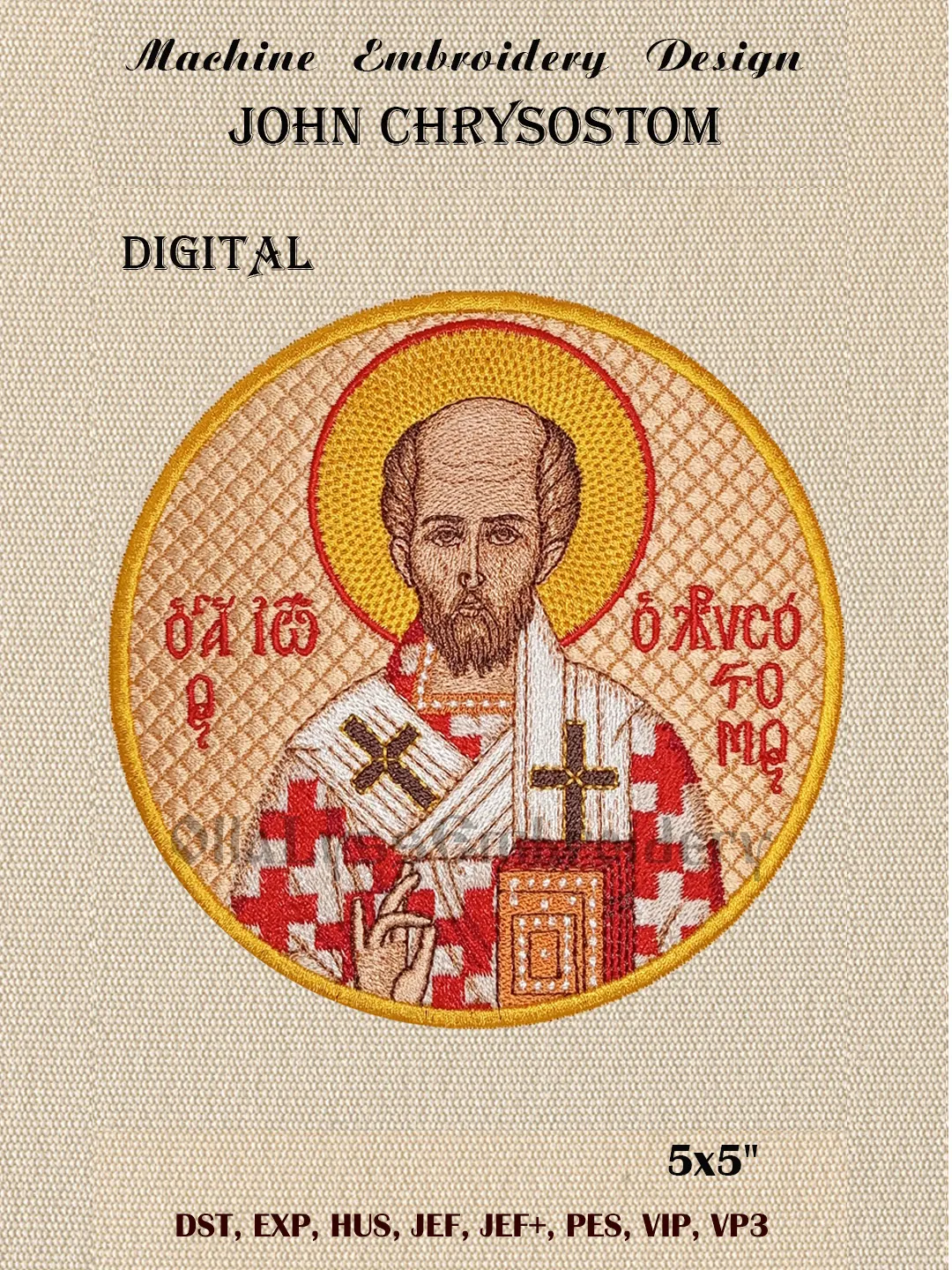 John Chrysostom embroidery design