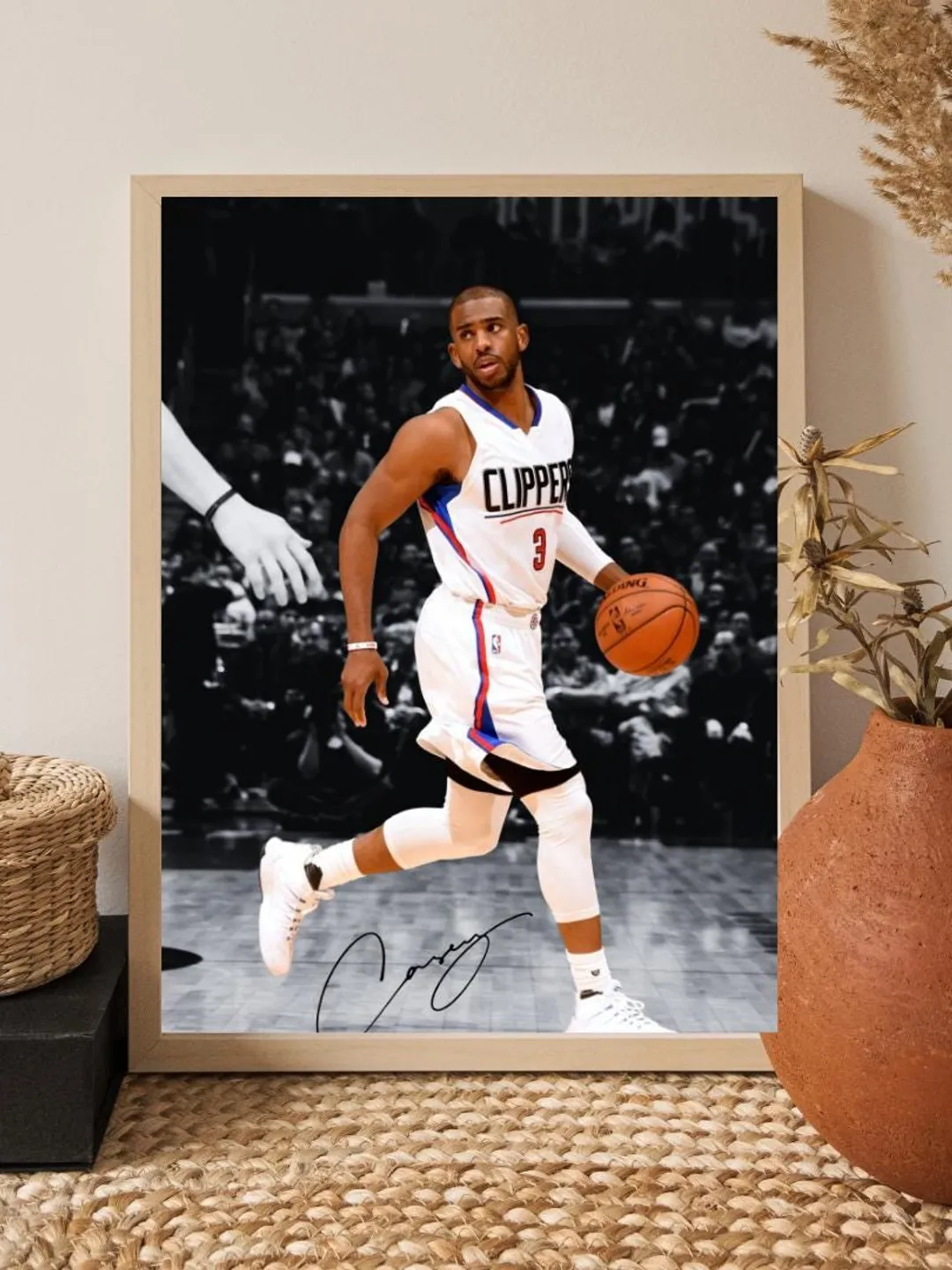 Chris Paul NBA Point Guard Walnut Art