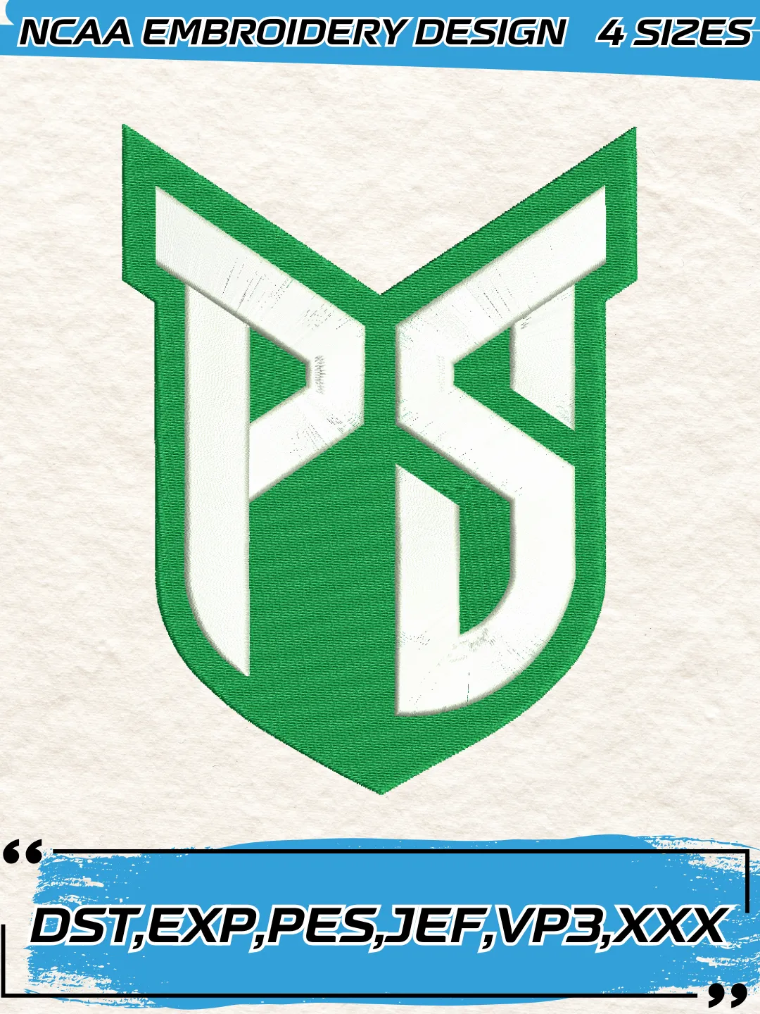 Portland State Embroidery Design,NCAA Logo Embroidery Design,Machine Embroidery Design File,4 Sizes, Digital Download