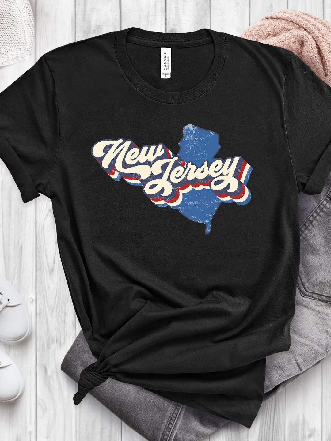 New Jersey Shirt: Vintage Retro Look (Unisex and Women's Sizes)