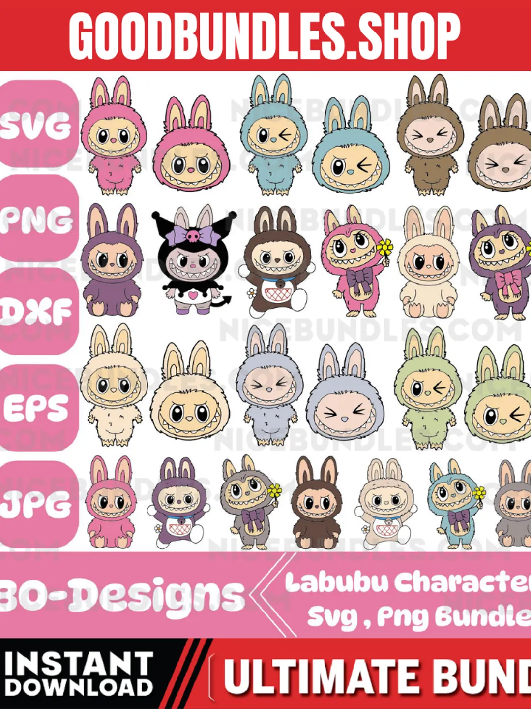 Labubu Designs Svg Png Bundle, Svg, Labubu Png Svg, Vector Digital File ...