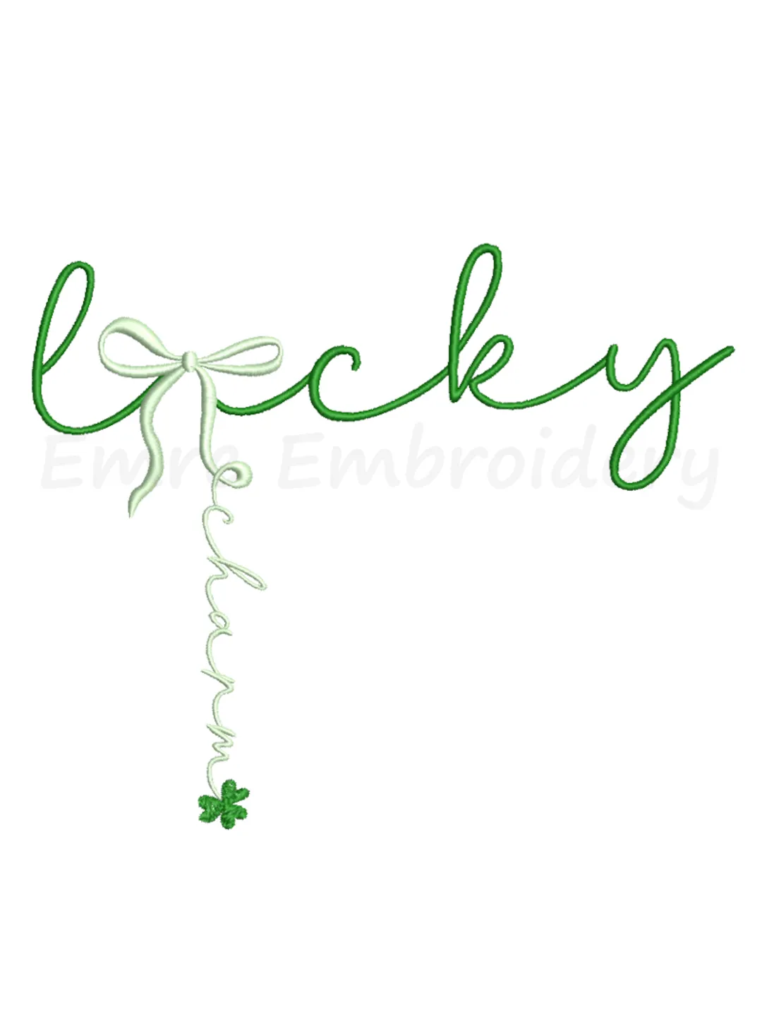 Coquette Bow Lucky Charm Embroidery Design, Machine Embroidery Design,5 Size, Instant Download