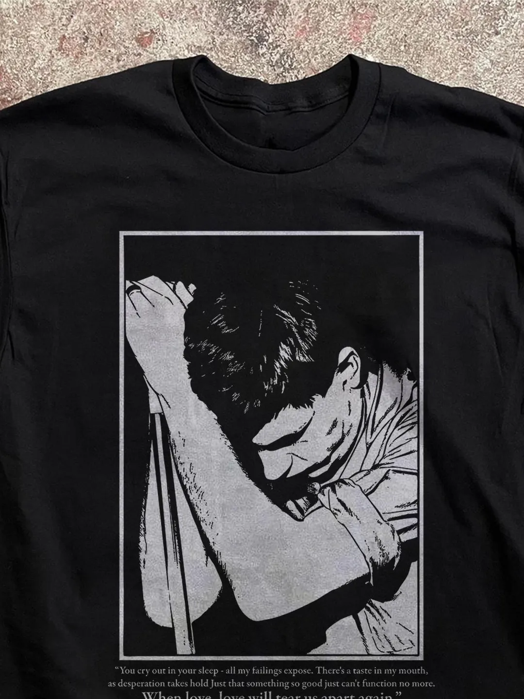 Ian Curtis T-Shirt Love Will Tear Us Apart Lyrics Tee