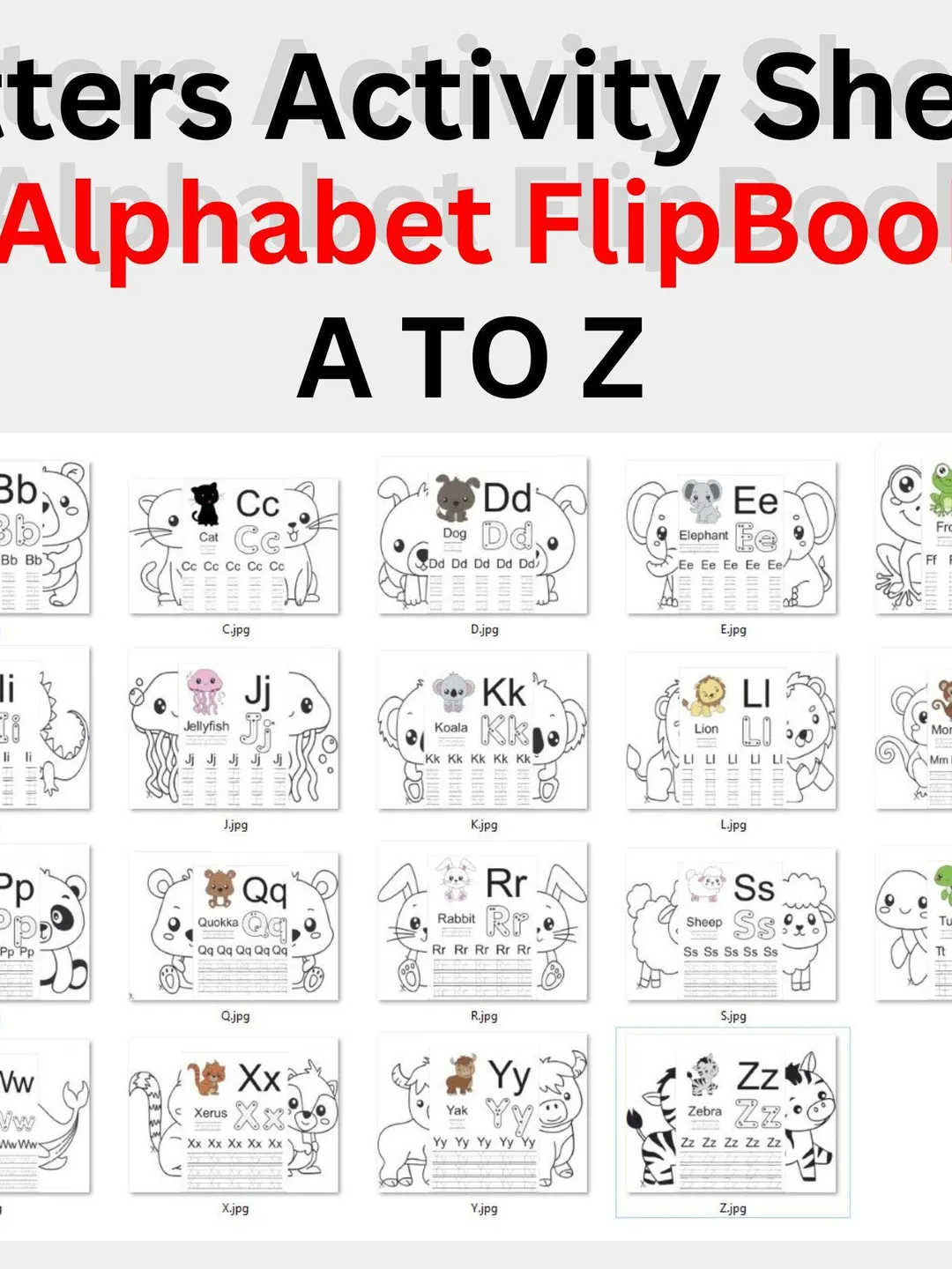 Alphabet Flip Book Printable: ABC Letter Tracing Activity (Digital ...