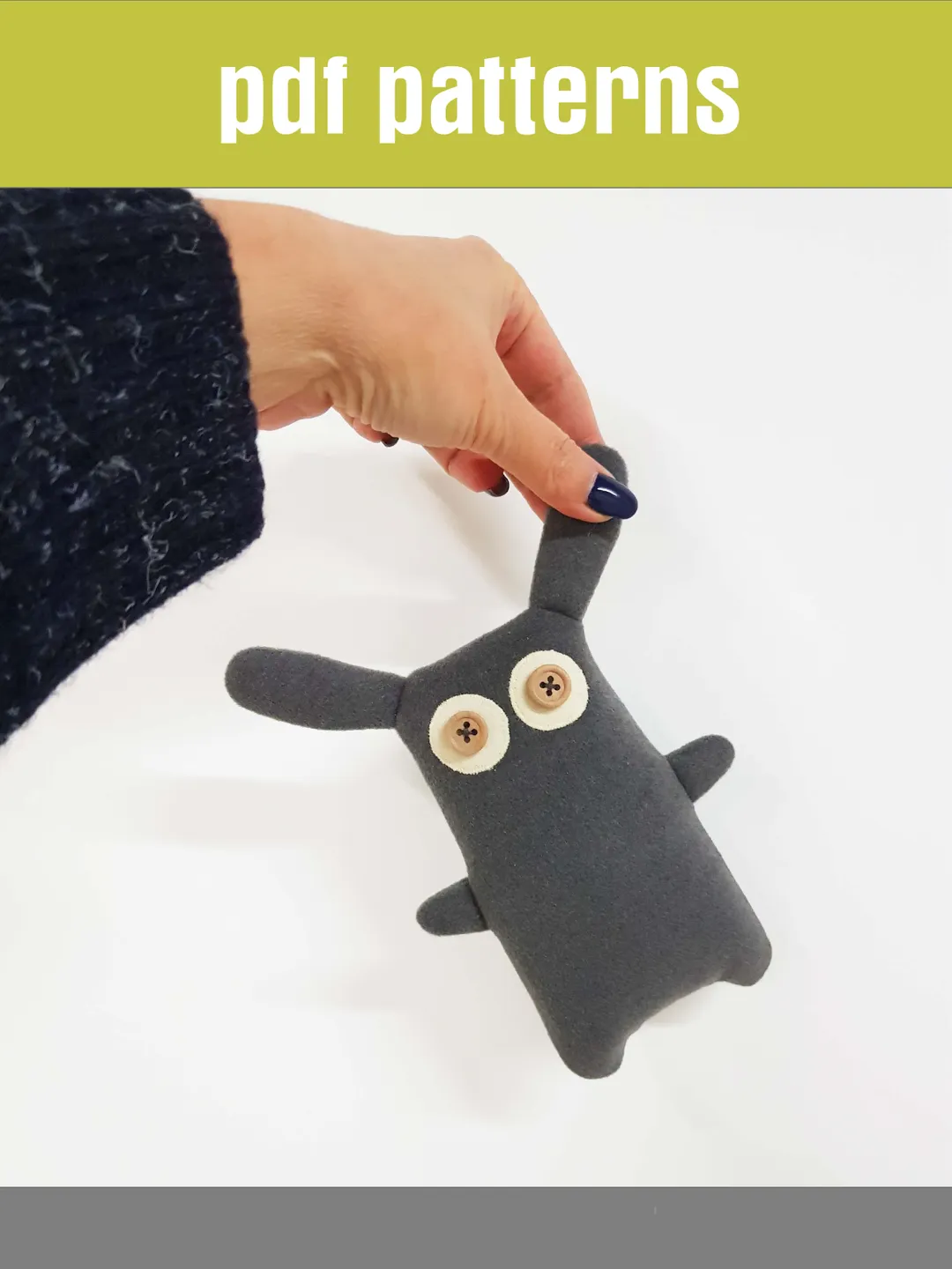 Stuffed Rabbit sewing pattern PDF, digital tutorial in English, animal doll sewing diy