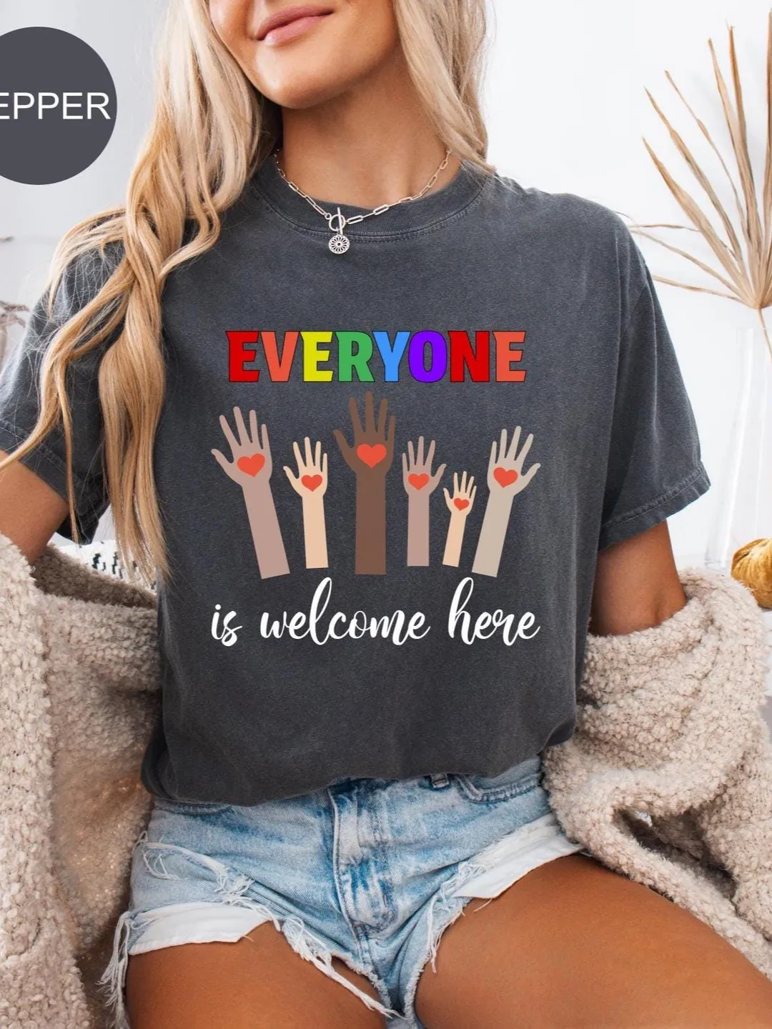Comfort Colors® Idaho teacher shirt everyone is welcome here, inclusion and equality t shirt, protest and resist t shirt