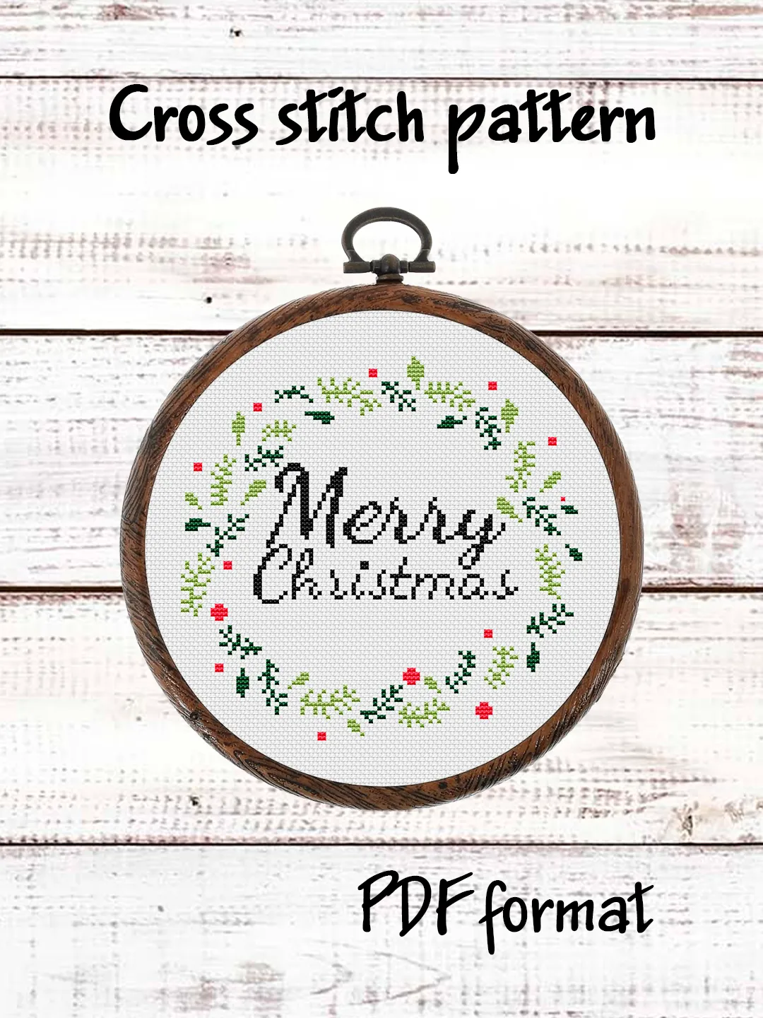 Merry Christmas cross stitch pattern modern, Easy cross stitch pattern, Xmas cross stitch pattern PDF xstitch pattern