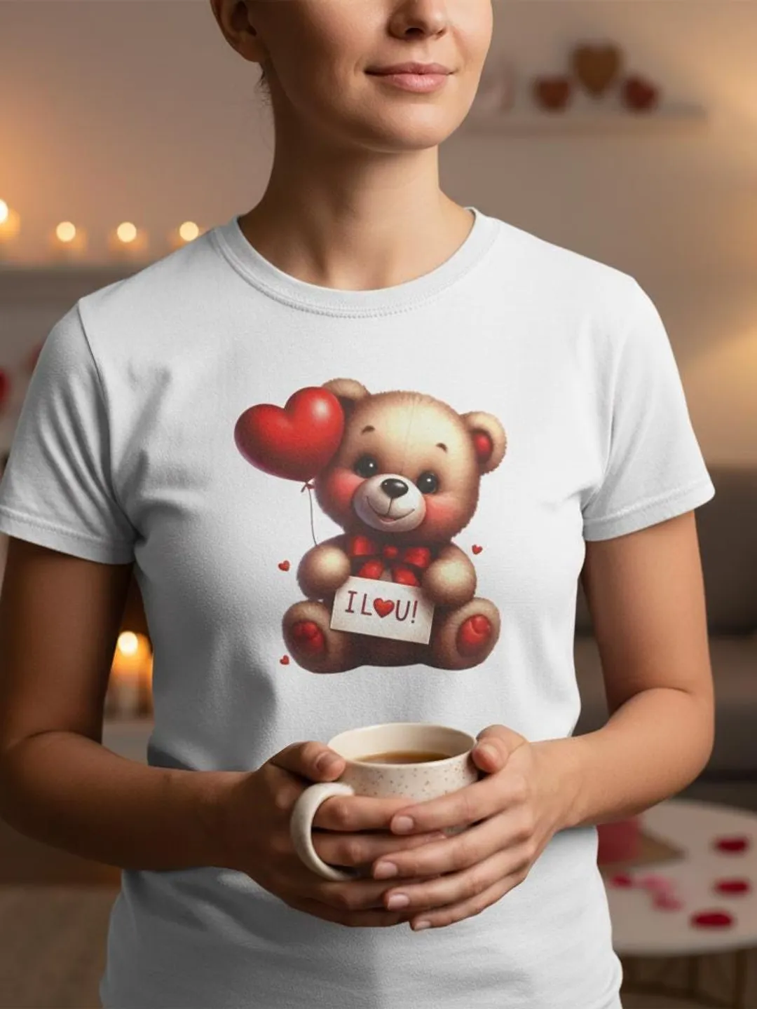 Teddy Bear I Love You Tee | Cotton Valentine's Day Shirt