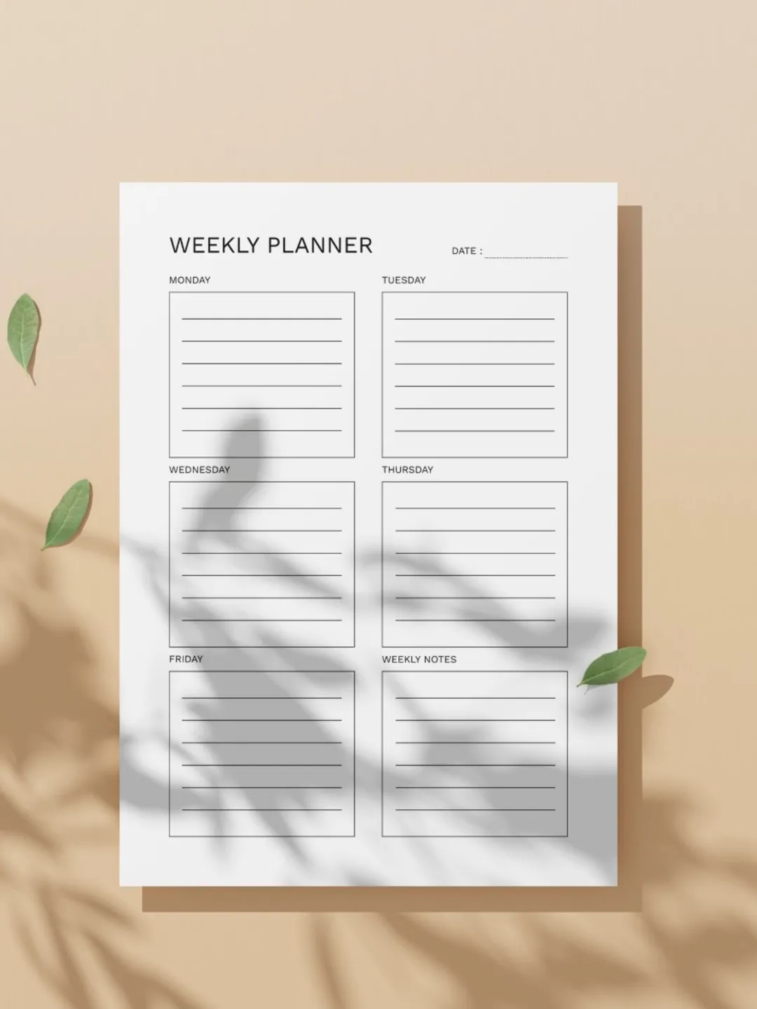Undated Weekly Planner Printable, A4 Schedule Organizer (Digital Download)