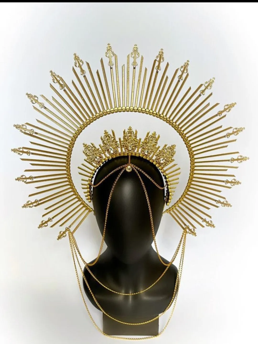 Venetian Goddess Crown Boho Headband Loose Accessory Gold Crown Boho Tiara