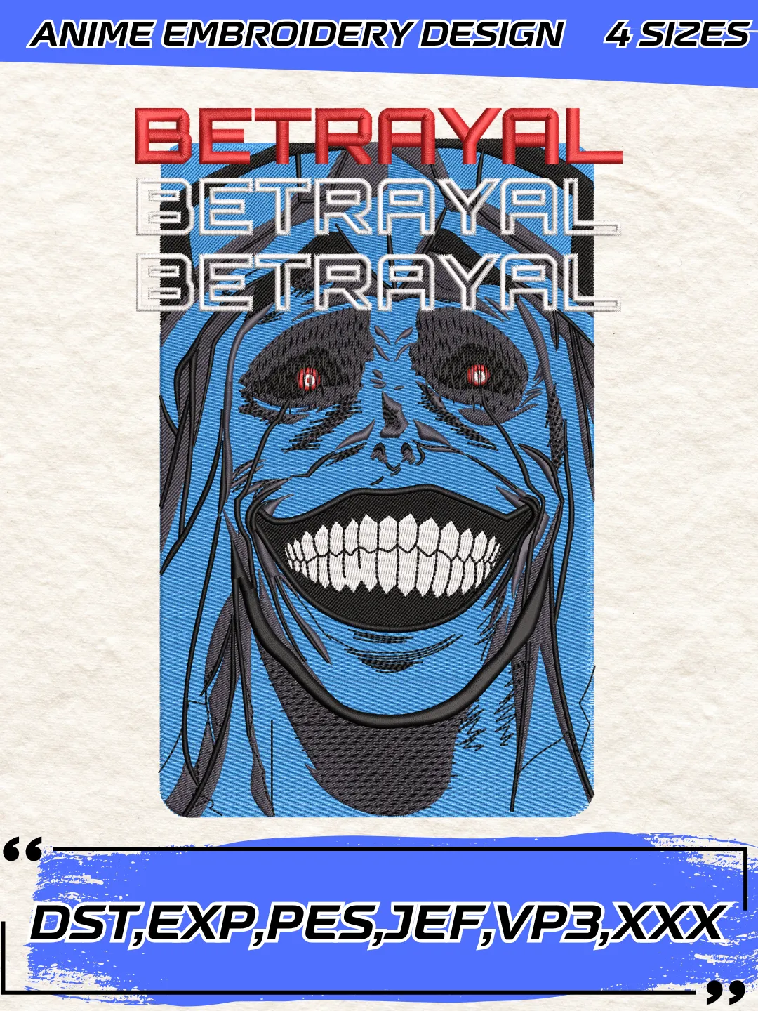 Statue Of God Betrayal Embroidery Design,Solo Leveling Machine Embroidery Digitized Pes File,4 Sizes, Instant Download