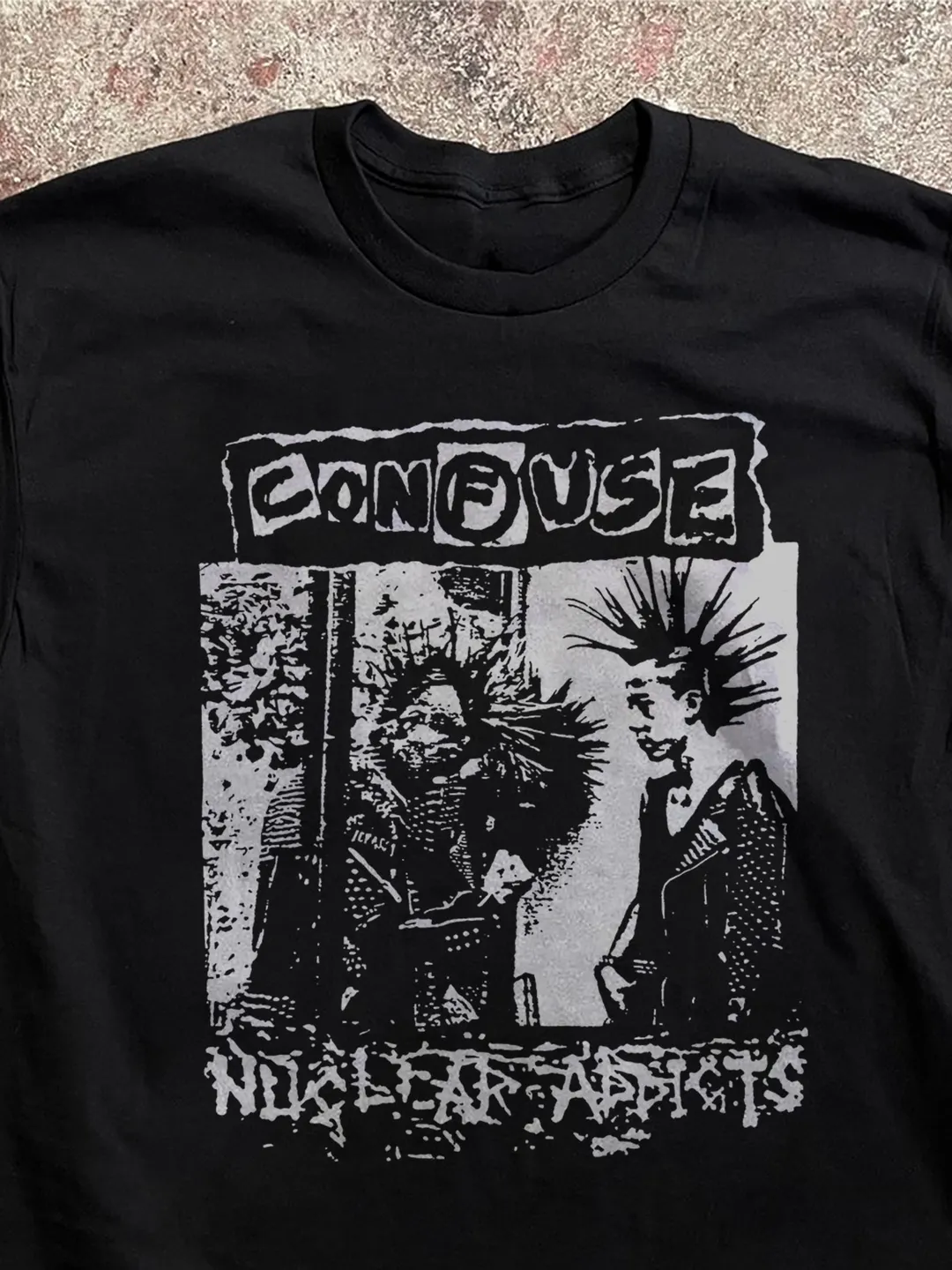 Confuse T-Shirt Vintage Japanese Crust Punk Shirt D-Beat Noise Rock T-shirt