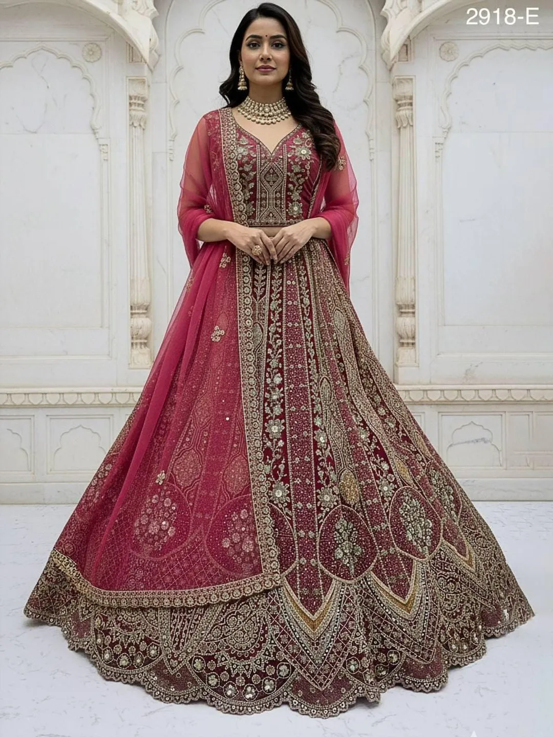 organza indian wedding dress Luxury Maroon Organza Bridal Lehenga Choli Heavy Zari Sequins Embroidery Multi Thread Diamond Work Indian Wedding Bridesmaid Reception Dress