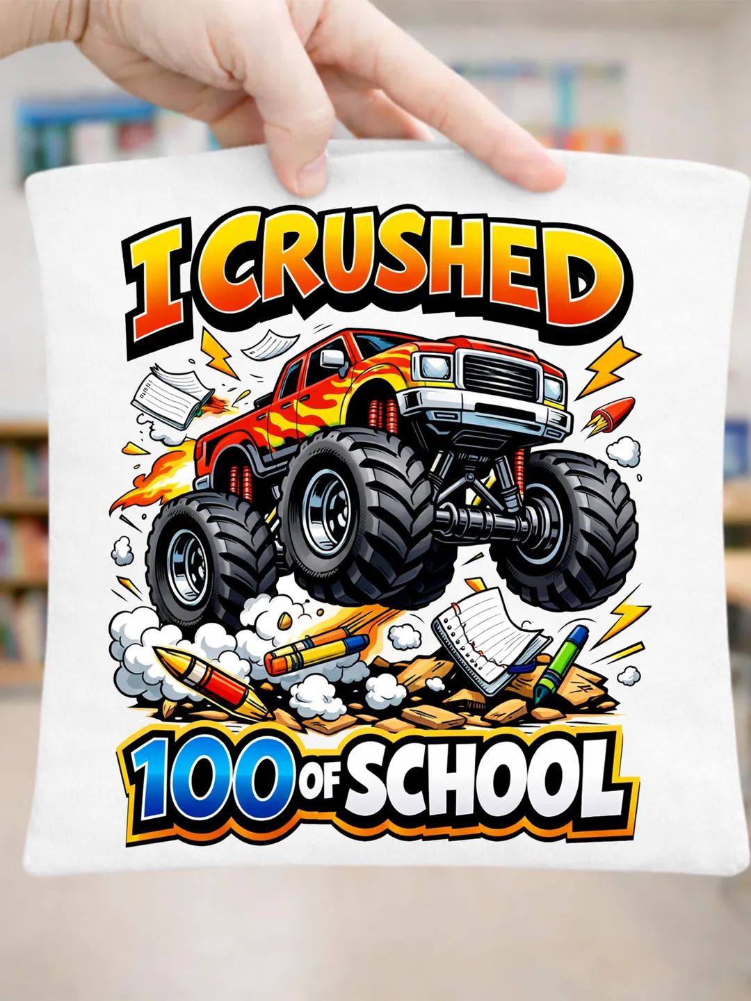 I Crushed 100 Days of School PNG Bundle | Monster Truck 100th Day Shirt ...