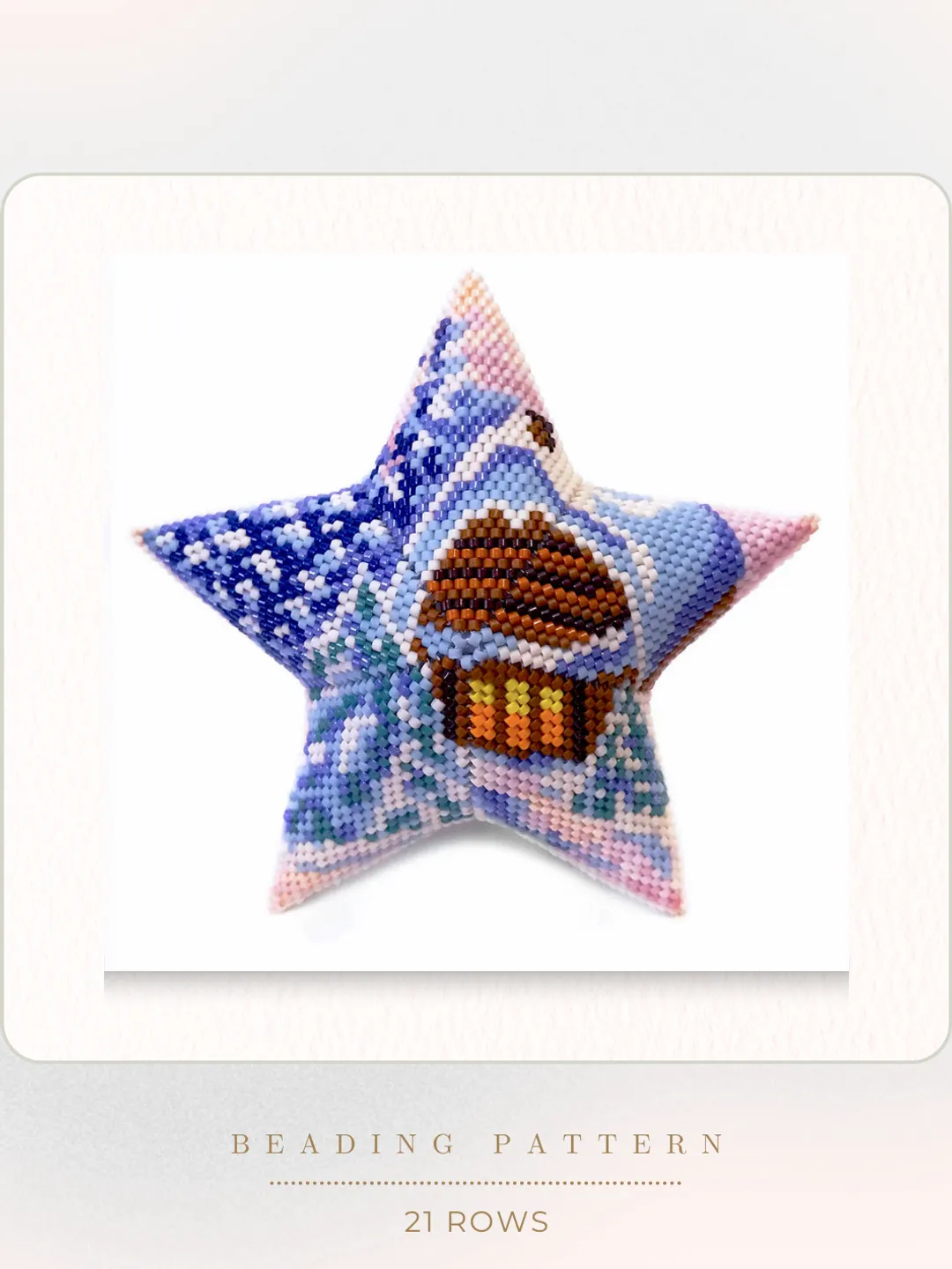 3D Peyote Star, Winter Forest House, Beaded Star Tutorial, Christmas Beading Patterns
