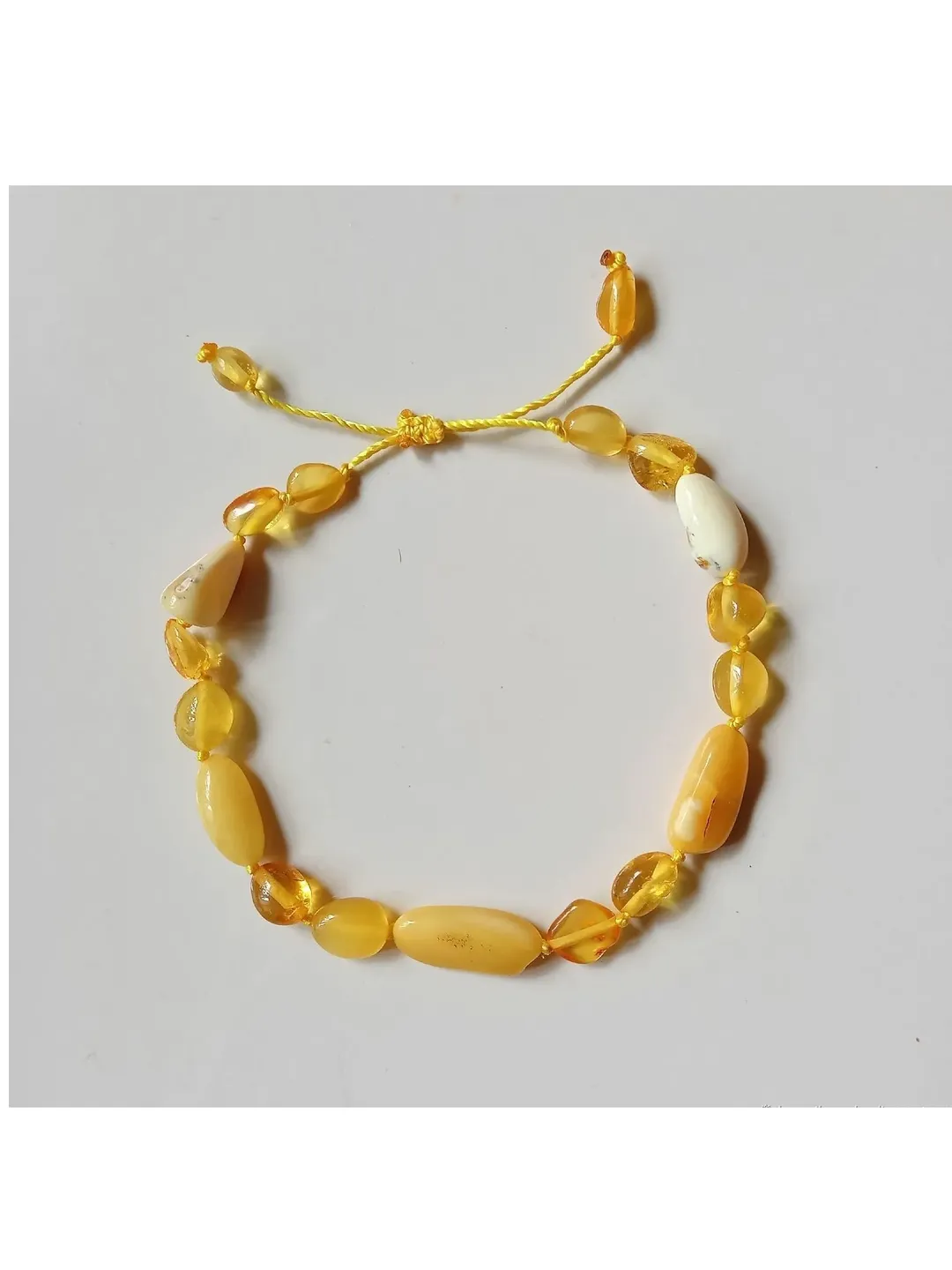 Natural Amber Bracelet Beaded Bracelet Minimalist Gemstone Jewelry Honey Yellow stone Bracelet cord adjustable Baltic Amber handmade jewelry
