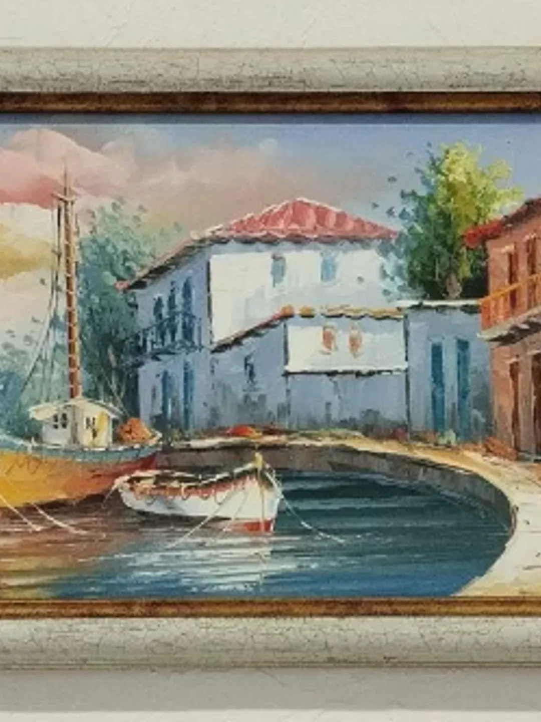 Oil painting “Little Bay”, size 52x21 cm, framed