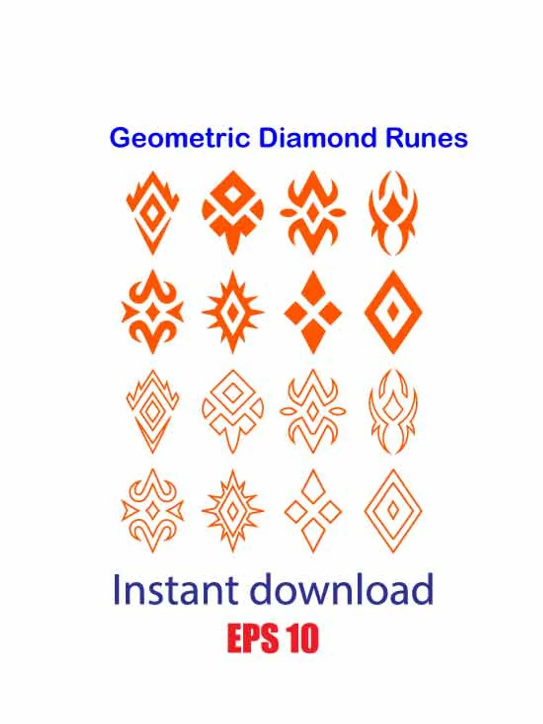 AI Generated Sigils / Orange Rune Icons / Professional Vector Pack ...