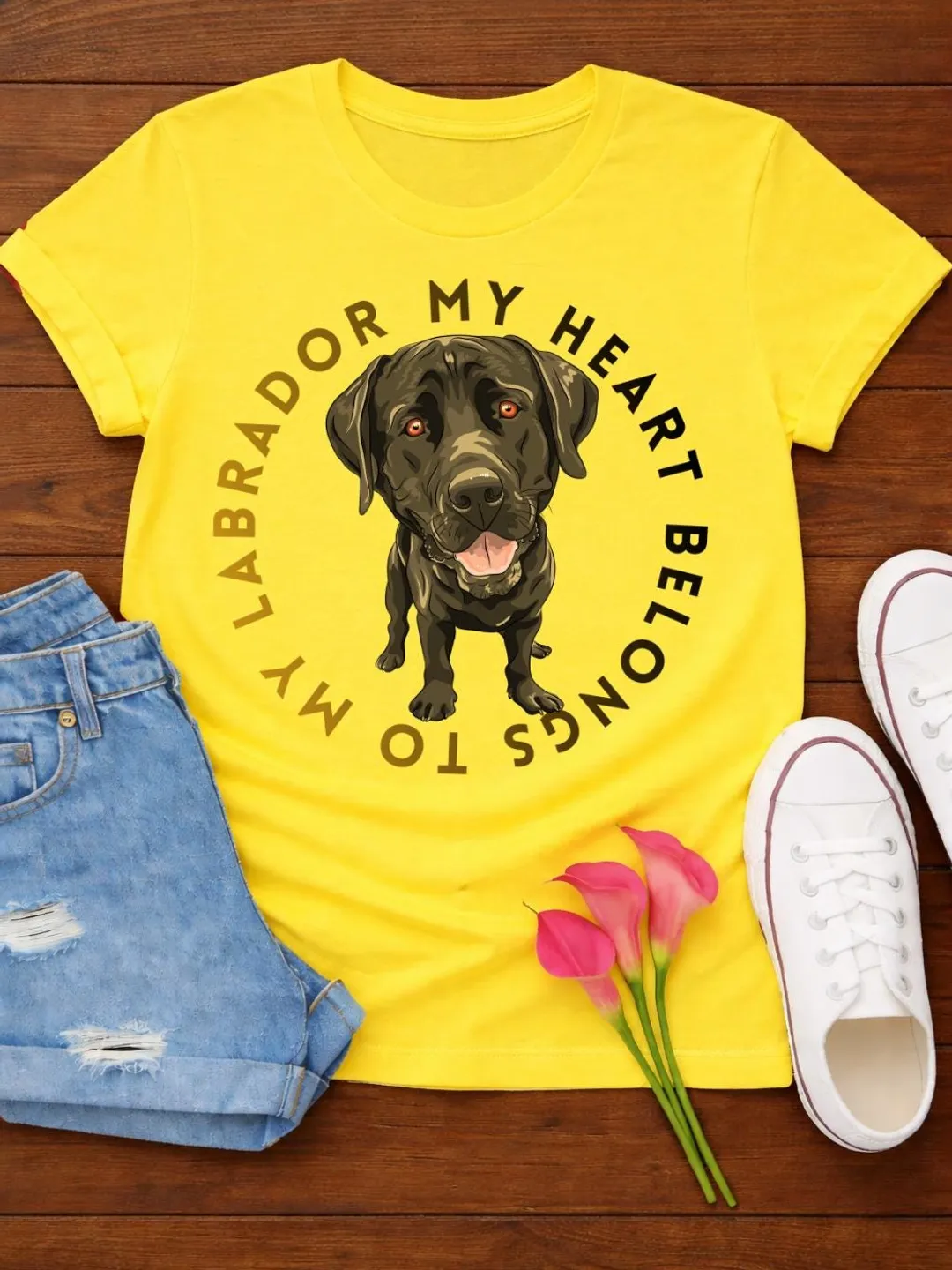 My Heart Belongs to My Labrador” T‑Shirt — the perfect way to wear your dog‑love proudly