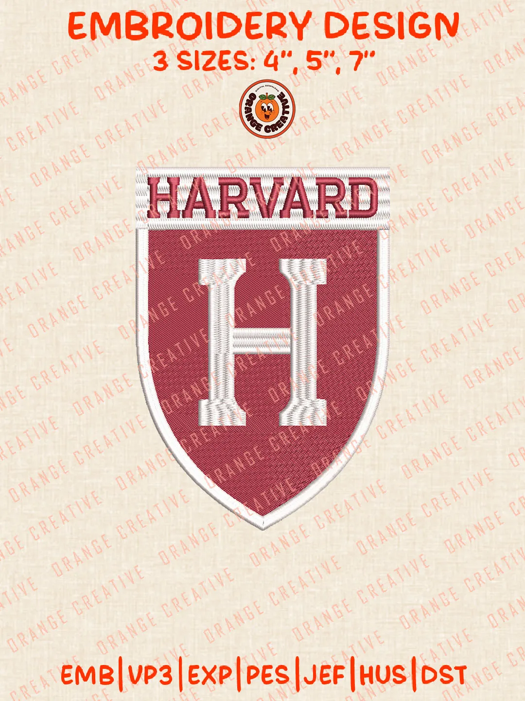 NCAA Harvard Crimson Logo Embroidery Files, NCAA Harvard Crimson Team Embroidery Designs, Harvard Crimson Football Team Machine Embroidery Files, NCAA Machine Embroidery, Digital Download