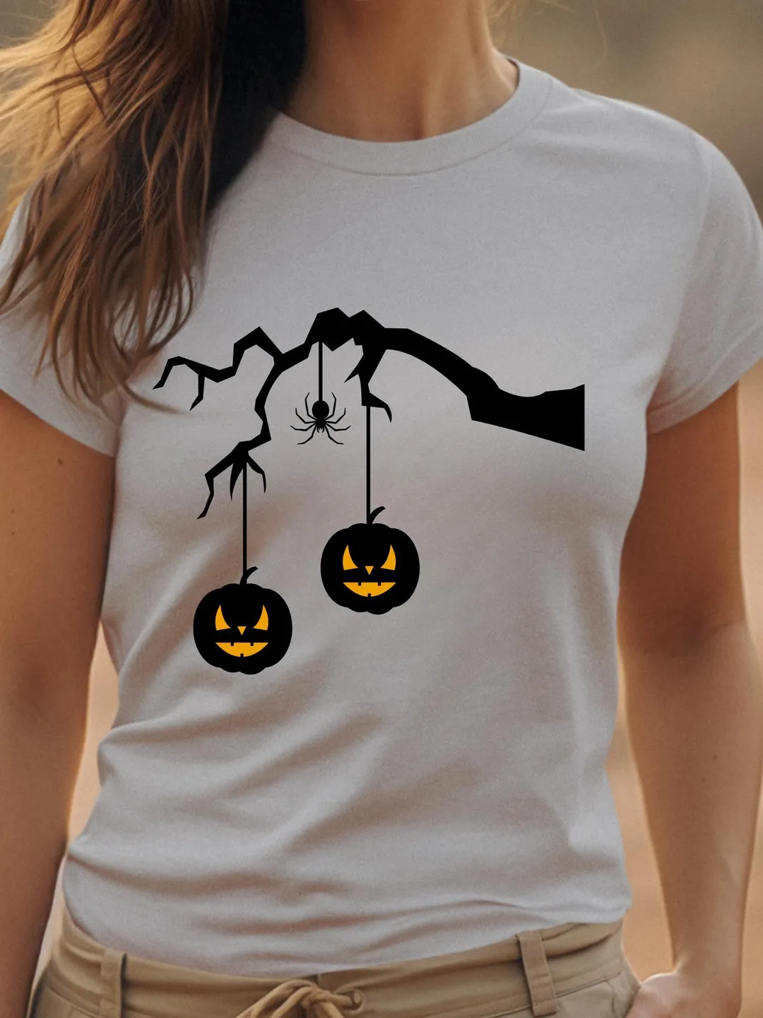 Witch Hands Pumpkin Halloween Tee - Spooky Graphic Shirt