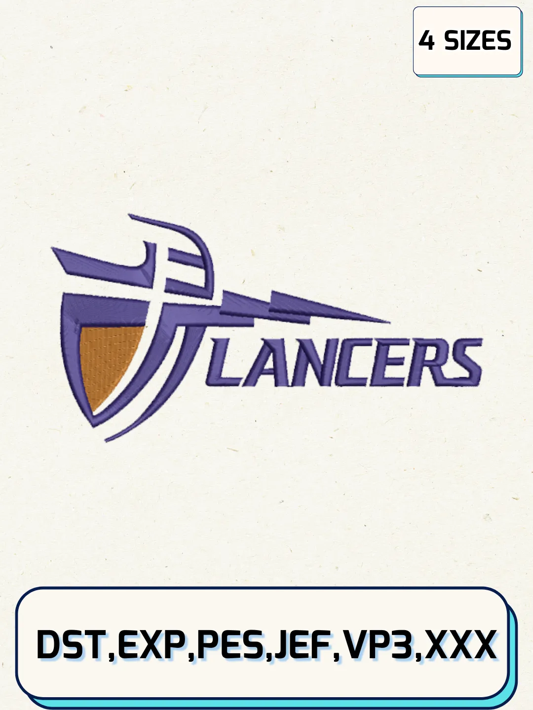 California Baptist Lancers Embroidery Design Files, NCAA Logos Embroidery Designs, Machine Embroidery Files, 4 Sizes