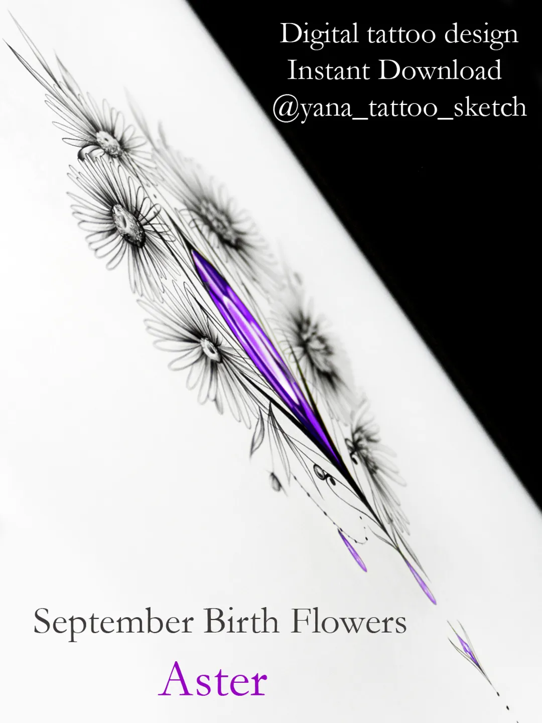 Aster and Morning Glory Tattoo Ideas