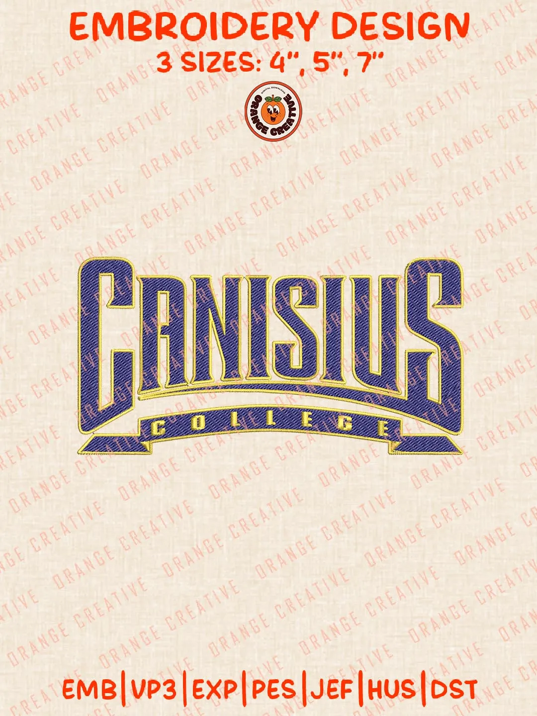 Canisius Golden Griffins Text Logos Embroidery Design Files, NCAA Logos Embroidery Designs, Machine Embroidery Files, 4 Sizes, Custom Sizes, Instant Download