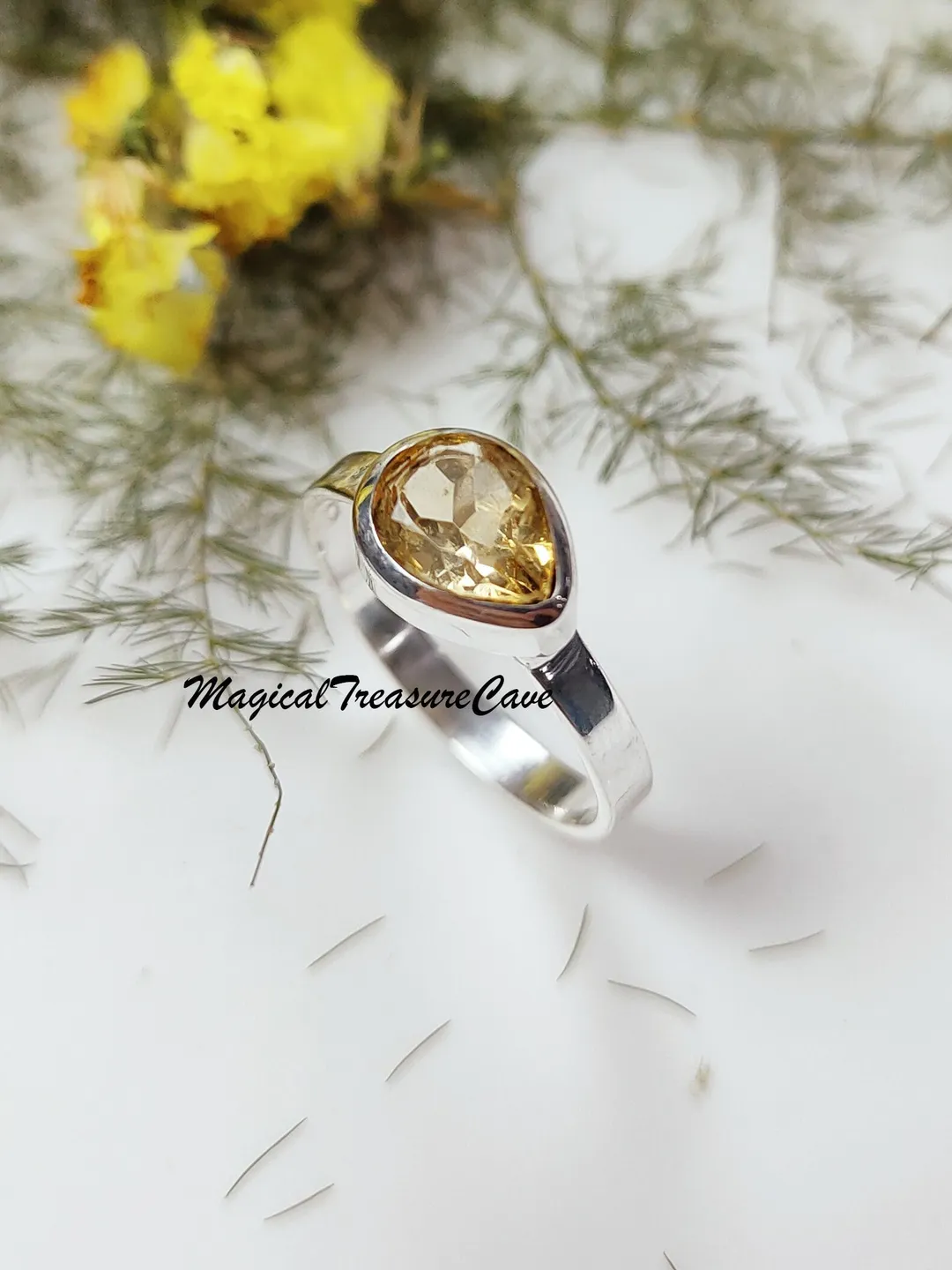 Natural Citrine Ring, 925 Sterling Silver Jewelry, Handmade Gemstone ...
