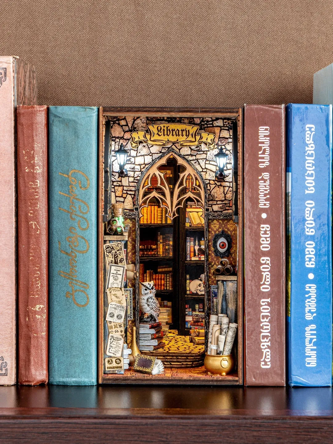 Book nook library, Dark Academia booknook, Wizard library, bookshelf insert, Dark Academy library, Magic library, Wizard cabinet, Magic room