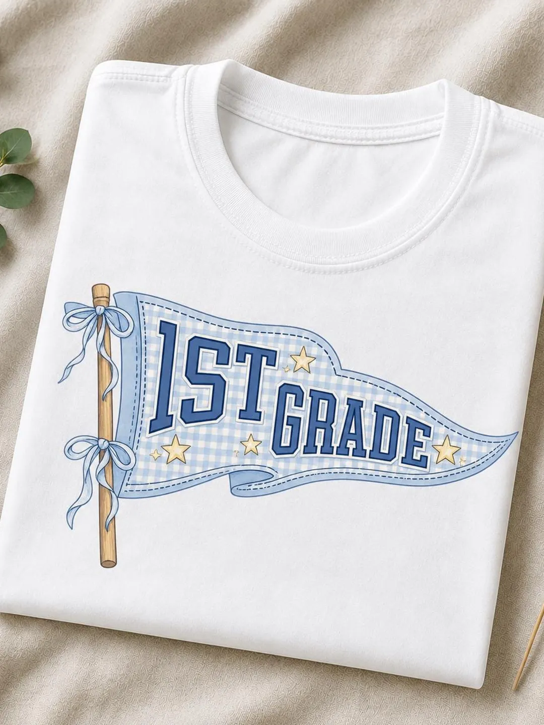 1st Grade Pennant Shirt, Retro Varsity Teacher Tee, Back to School Graphic