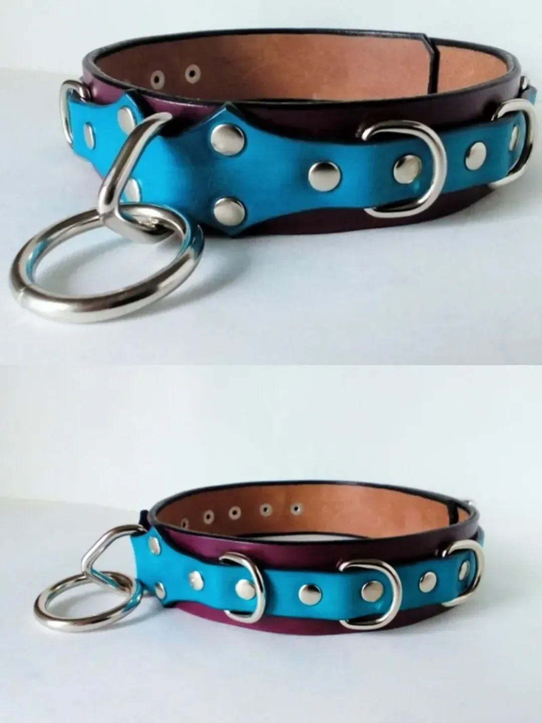Personalized leather bdsm collar for submissive